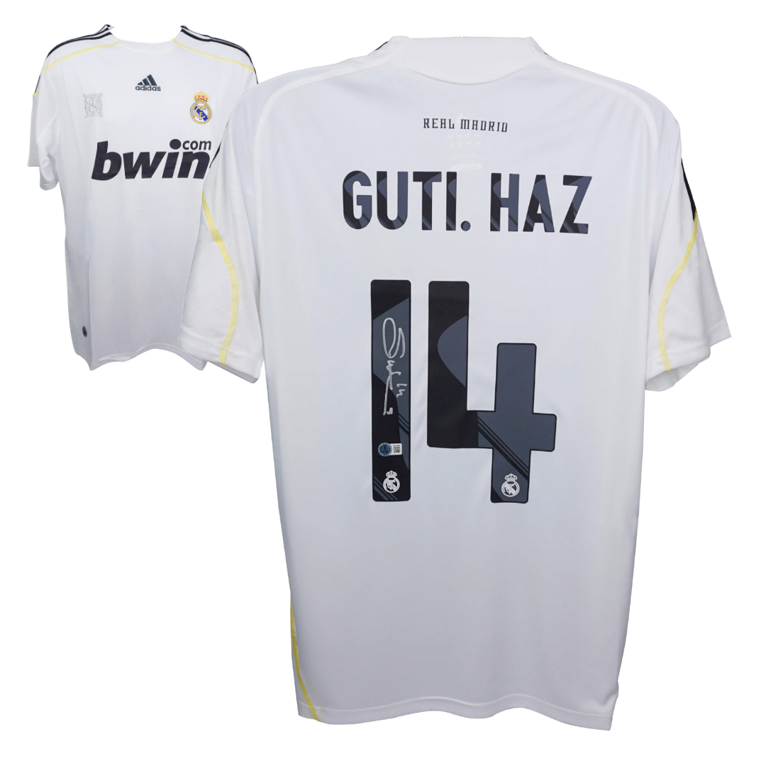 Guti Hernandez Signed Real Madrid Home Soccer Jersey #14 with Beckett Witness
